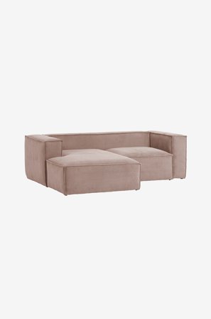 Kave Home - BLOK sofa 2-seter - divan venstre - Rosa - 2-seters sofaer - Fra Homeroom