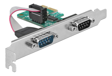 Delock PCI Card > 2 x Serial RS-232 - seriell adapter - PCIe 1.1 - RS-232 x 2