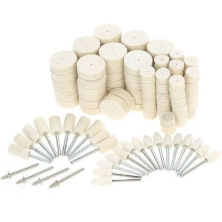 Slibetilbehør, 129 stk. slibende poleringshjul, poleringsværktøj, uldfilt, metaloverfladepolerings tilbehør til Dremel roterende værktøj, CMODIHI