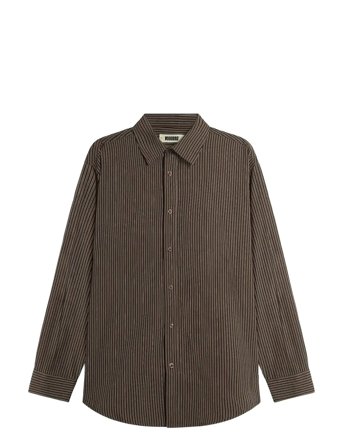 Wbjong Stripe Shirt Brown Woodbird