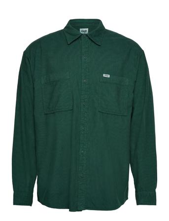 2 Pocket Patch Skjorte Uformell Grønn Wrangler*Betinget Tilbud