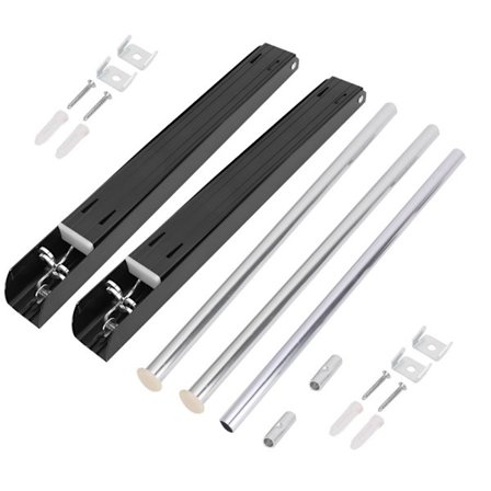 120 cm stång rymd aluminium vägg vikbar dubbel konsol klädhängare infällbar torkställning svart