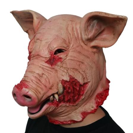 Pelottava sianpäänaamio Halloween lateksi karnevaali naamiaiset puku cosplay rekvisiitta verinen sianpää Butche