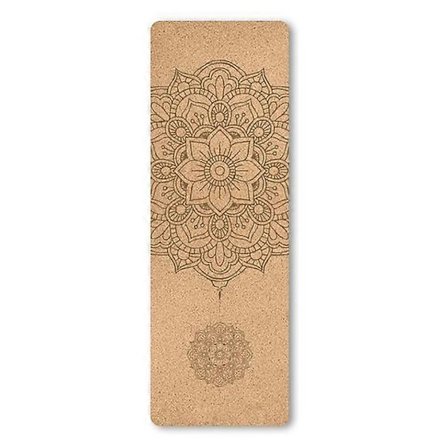 4mm Naturkork Trykt Yogamatte, Sklisikker Svetteabsorberende Hjemmetreningsmatte
