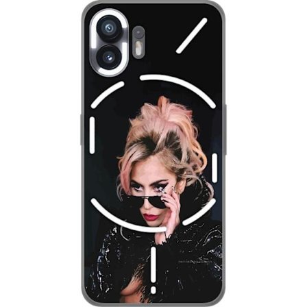 Kompatibelt Mobildeksel til Nothing Phone (2) Lady Gaga portrett med solbriller og dramatisk sminke i mørk glamorøs stil