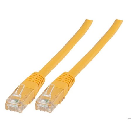 RJ45 U/UTP anslutningskabel kategori 6 PVC CCA gul 0,25 m