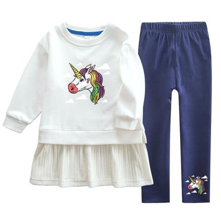Girls Swing Sweatshirt Klänning+ Byxor Långärmad 115 Delar Outfit