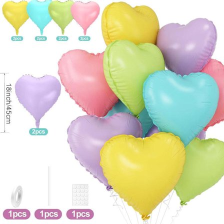 10 stk. 45 cm Store Folie Røde Hjerteformede Ballonger For Valentinsdagen
