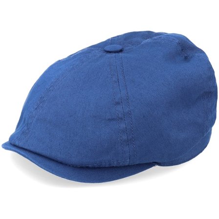 Stetson - Blau Flatcap Cap - 6-Panel Cap Cotton Twill Blue Flat Cap @ Hatstore