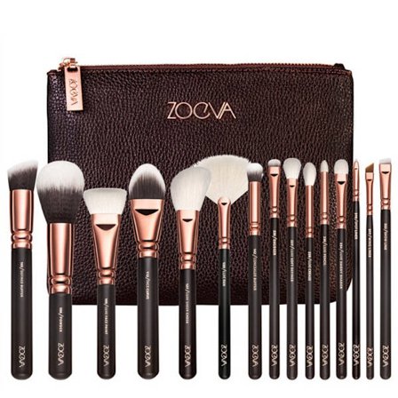 15-delt rosaguld makeup børstesæt, inkluderer en makeuptaske - professionelle makeup børster til at skabe et fejlfrit look og fremvise ekspert makeup 