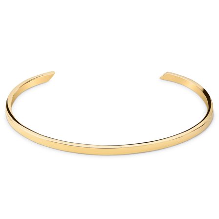 Bracelet manchette réglable en acier inoxydable doré poli de 3 mm pour hommes - Bracelets manchette