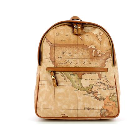 Alviero Martini 1a Classe, Geo Print Backpack Brązowy, Kobieta, Rozmiar: ONE Size