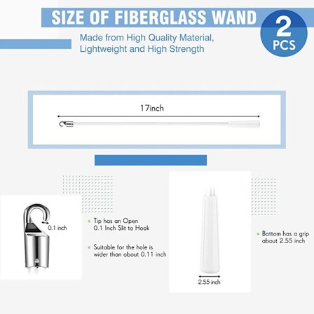 2 st 17 tums persiennspinne, vertikala persienner ersättningsdelar med krok och