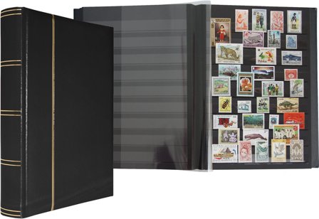 Indstiksbog - A4 - 64 sorte sider - Sort læder - Leuchtturm