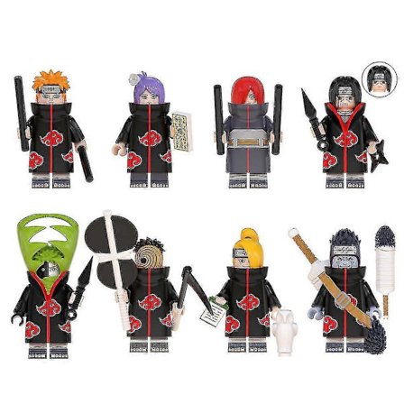 8 st Anime Naruto Mini Action Figure Leksaker, Byggblockleksaker Samlingsset För Festpresenter, Fans Present