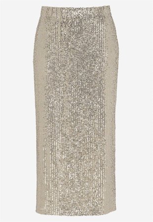 Cellbes of Sweden - Luksuriøs pailletnederdel i sølv til damer i størrelse 46/48