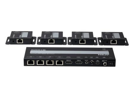 ATEN 4 Port 4K HDMI Cat6 Splitter+Rx