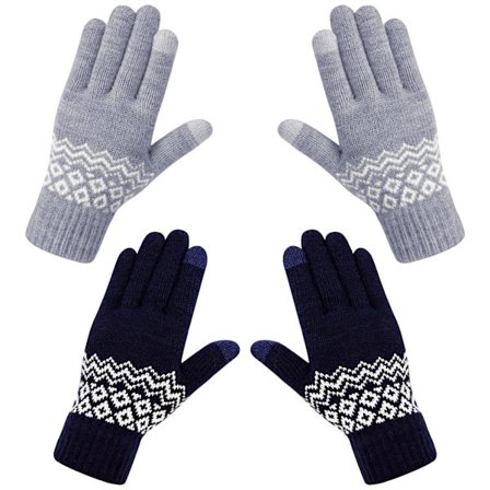Mode handsker dame vinter varme berøringsskærm vinterhandsker sneblomsttryk holder varmen med kashmir til kvinder og mænd genanvendelige sort/grå