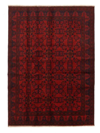 Håndknyttet Afghan Khal Mohammadi Teppe 171X239 Svart/Mørk Rød