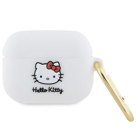 Hello Kitty Silikon 3D Kitty Head fodral för AirPods Pro - vit
