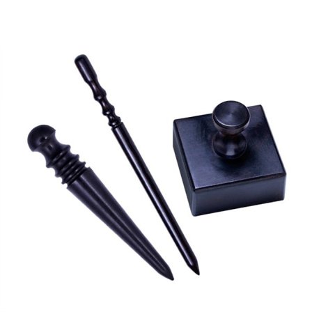 1 stk Skinn Kant Brenner Sort Tre Kant Slicker Skinn Håndverk verktøy