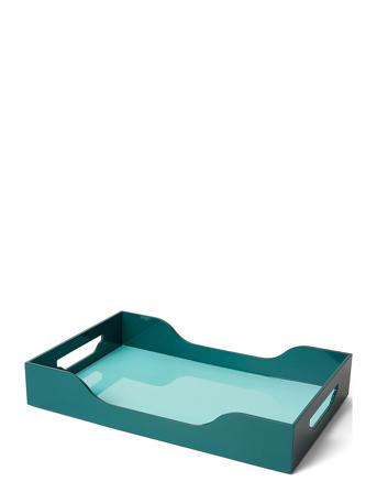 Lacquered Tray - Swell, Turquoise/Green L Home Tableware Dining & Table Accessories Trays Green PRINTWORKS