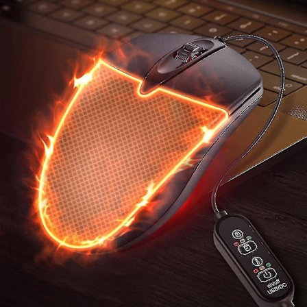 Ergonomisk Uppvärmd USB-mus med Sladd för Vintern - Plug & Play Kompatibel för Hemmakontoret