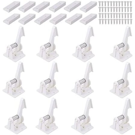 12-pak Skabslåse Børnesikring - Skabe og Skuffer med Klæbemiddel for Nem Installation - Ingen Boring eller Ekstraudstyr{DH}