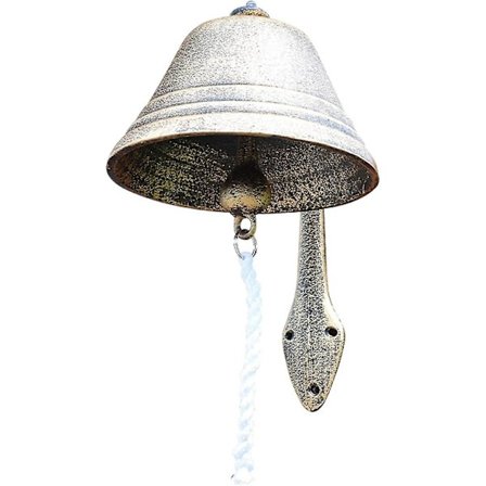 Vintage støpejern veggklokke - Robust veggmontert dørklokkeholder, håndsveiv veggmontert