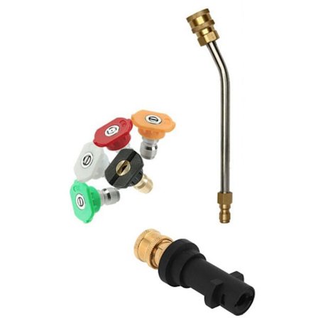 Auton painepesurin sovitin, 30 asteen jatkovarsi, 5 kpl suutinkärkisarja Karcher K2 K3 K4 K5 K6 K7 -tarvikkeisiin