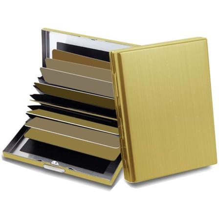 10 Fack Xl Design Rostfritt Korthållare För Minst 10st Kort Guld
