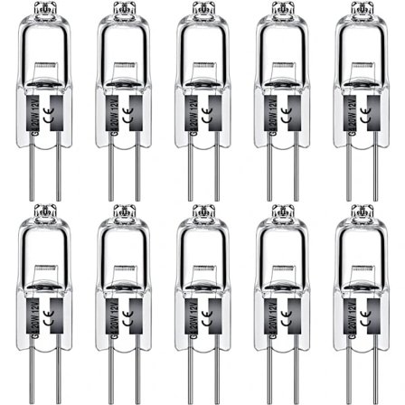 G4 Halogenlamper 10W 12V Klar Kapsel 2-Pin Lampe Halogen Stiftsokkel Varmhvit Dimbar 10-pakning