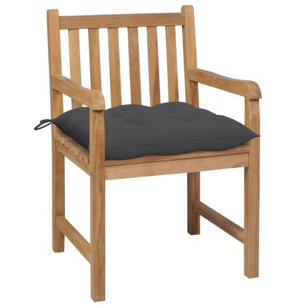 Vidaxl Trädgårdsstolar 2 St Med Antracita Dynor Massiv Teak Antracit