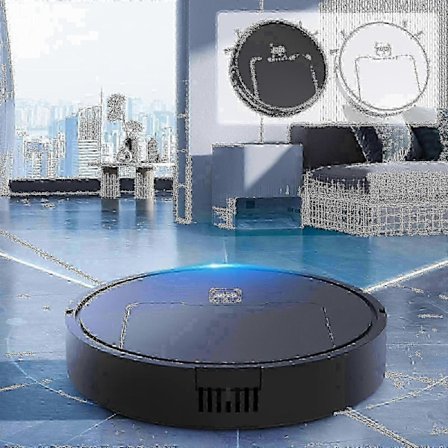 3-i-1 Robotdammsugare & Mopp med Programmerbart Schema, Wi-Fi/APP-Kontroll, Automatisk Självladdning