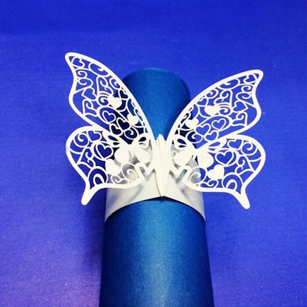 50 st Fjäril Pappersservettringar | Dekorativt Element för Bröllopsfest