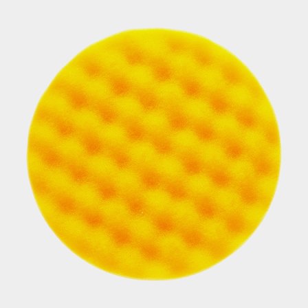 Våfflad polertrissa Mirka Golden Finish Pad-1, Ø85 mm x 25 mm, hård/grov, passar Ø77 mm stödrondell, gul, 2-pack