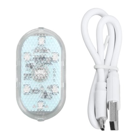 LED-billampa med touchfunktion, mini nattatmosfärslampa för bilinteriör, inbyggt batteri, blå