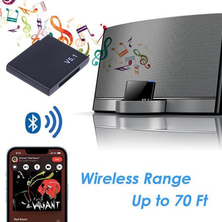 Bluetooth 5.1 Musikmottager Trådløs Stereo eller 30-stifts Adapter