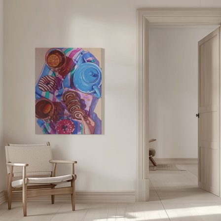 Hot Tea and Hot Pink Canvastavla 50x70 cm