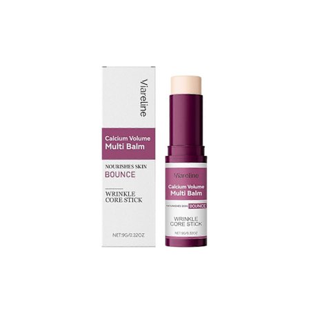 Kalsium Volume Multi Balm, Ryppyjä ehkäisevä puikko kasvoille, Kollageenia kosteuttava puikko, Ikääntymistä ehkäisevä, Kosteuttava, Kiinteyttävä iho, 