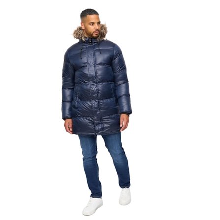 Bewley & Ritch Northbrook Vadderad Jacka för Män med Våt Look XL Marinblå