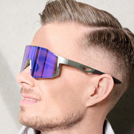 Gafas de Sol Deportivas Envolventes en Negro y Verde para hombres - Gafas de sol deportivas