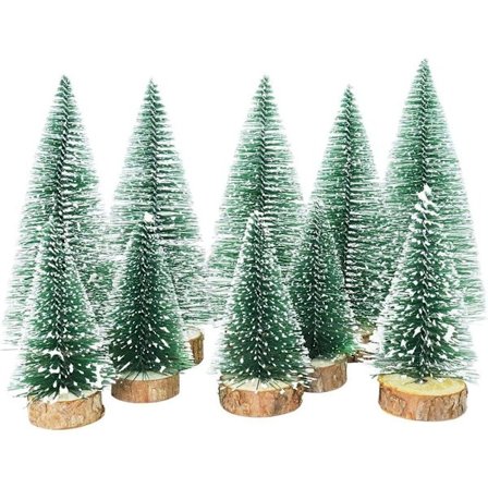 TheStriven 10-pak Mini Juletre Kunstig Liten Furu Tre med KLB