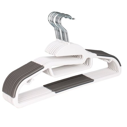 10-pack plastgalgar, hållbara klädhängare med halkfria dynor