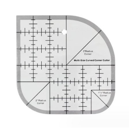 1 stk buet vinkel linjal for quilting, søm patchwork - rund kant
