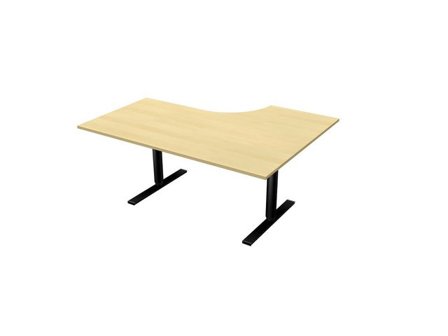 LANAB DESIGN Skrivbord El V 1,6x1,2x0,8x0,6m björkla/svart - Lyreco - Kontorsmöbler och inredning - Bord och hurtsar - Skrivbord - Höj/sänkbar