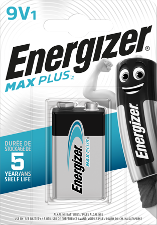Energizer Max Plus Batteri alkalisk, 9 V, Elfordeling & strømforsyning