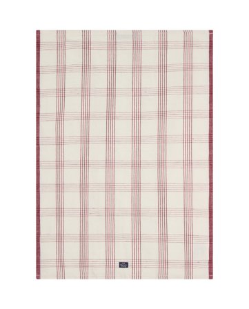 Lexington Ruudullinen pellava/puuvilla keittiöpyyhe valkoinen/punainen