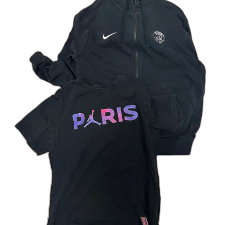 Svart Nike PSG hoodie med dragkedja
