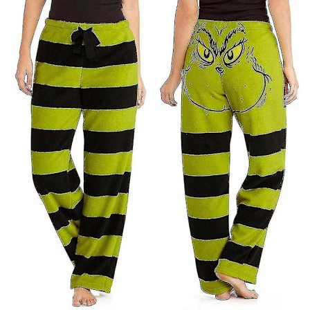 Dam Grön The Grinch Pyjamas Byxor Jul Randiga Sovbyxor Nattkläder Jul Lounge Wear c